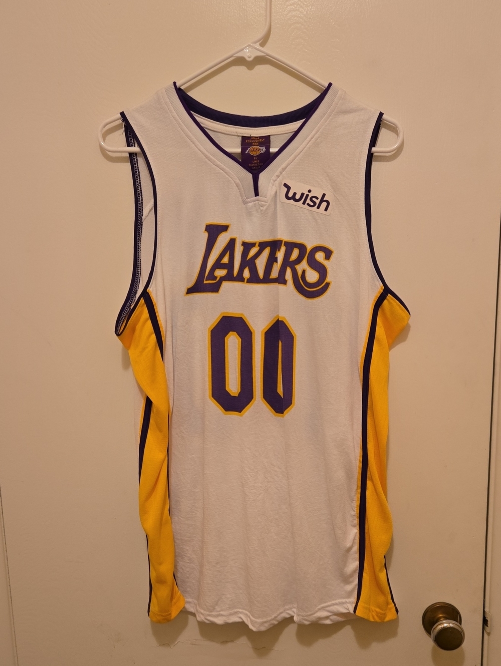 Los Angeles Lakers White & Gold #00 Jersey,NWOT.
